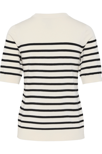 Yaslena Ss Knit Pullover Birch Black Stripes | Genser | Smuk - Dameklær på nett