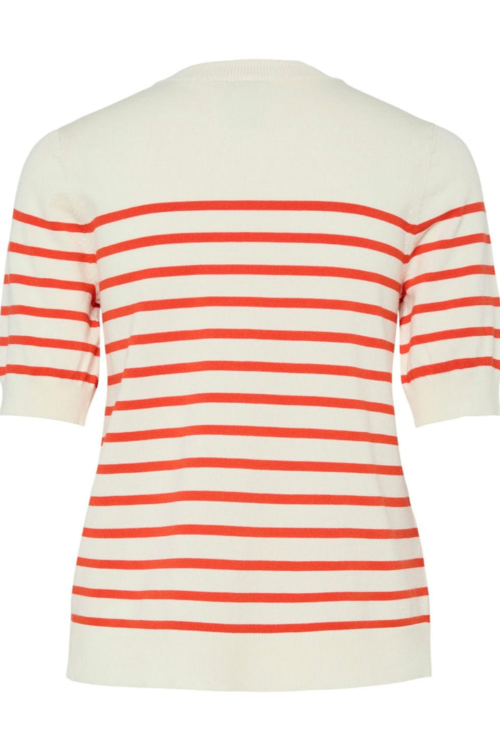 Yaslena Ss Knit Pullover Birch Cherry Tomato Stripes | Genser | Smuk - Dameklær på nett