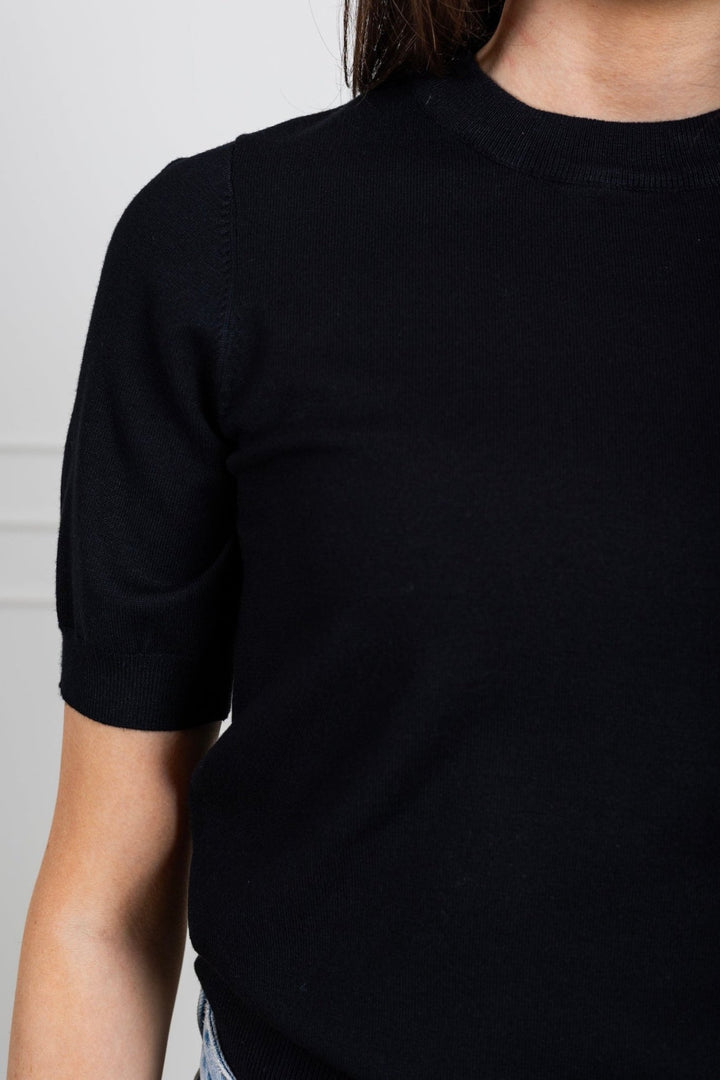 Yaslena Ss Knit Pullover Black | Genser | Smuk - Dameklær på nett
