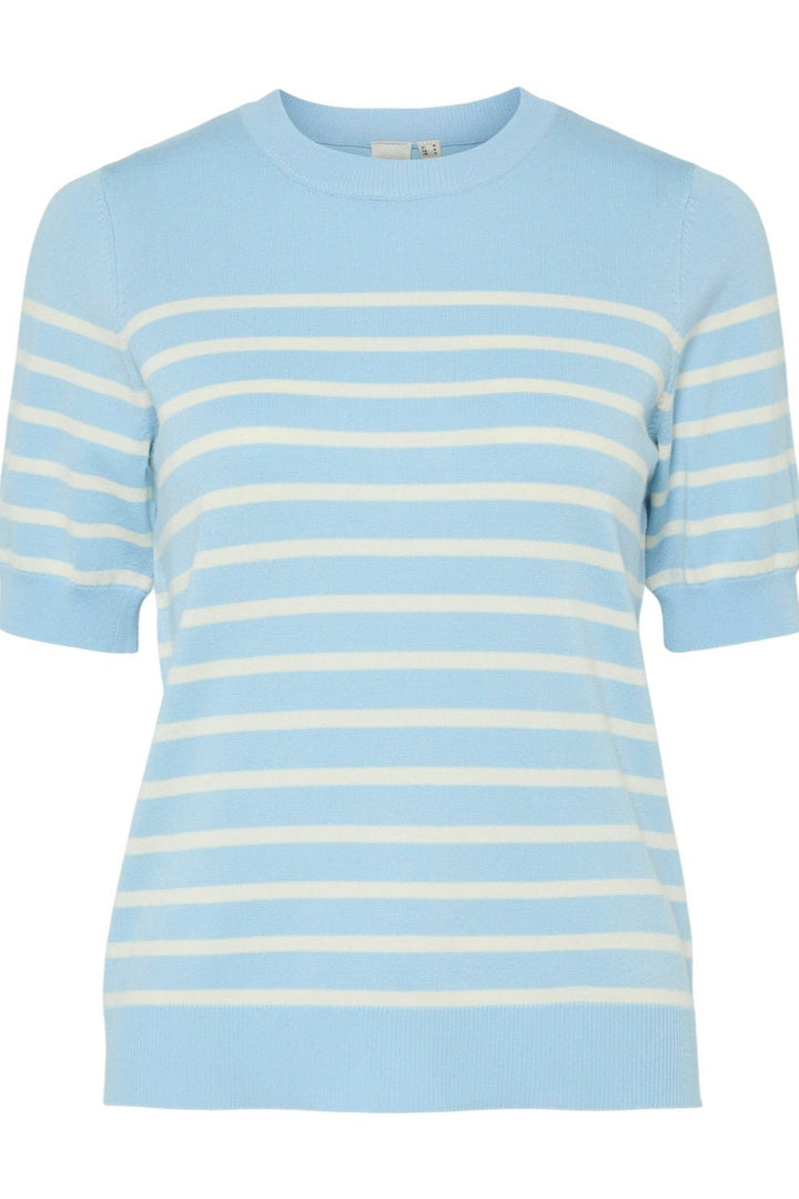 Yaslena Ss Knit Pullover Clear Sky Birch Stripes | Genser | Smuk - Dameklær på nett