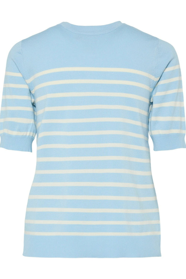 Yaslena Ss Knit Pullover Clear Sky Birch Stripes | Genser | Smuk - Dameklær på nett