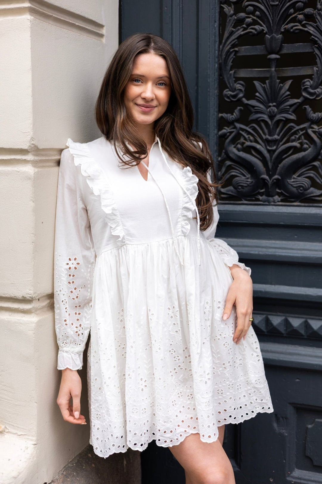 Yasluma Ls Dress Star White | Kjoler | Smuk - Dameklær på nett
