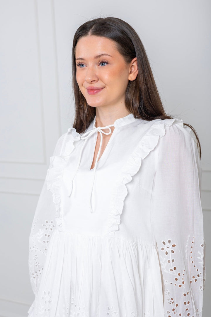 Yasluma Ls Dress Star White | Kjoler | Smuk - Dameklær på nett
