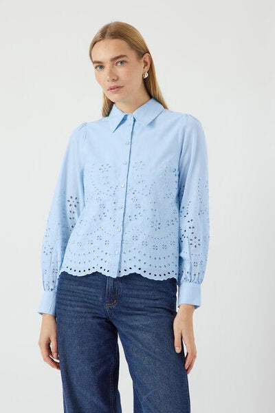 Yasluma Ls Shirt Clear Sky | Skjorter og bluser | Smuk - Dameklær på nett