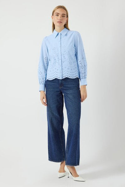 Yasluma Ls Shirt Clear Sky | Skjorter og bluser | Smuk - Dameklær på nett