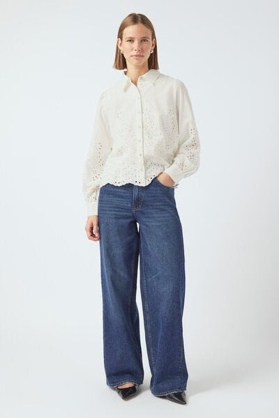 Yasluma Ls Shirt Star White | Skjorter og bluser | Smuk - Dameklær på nett