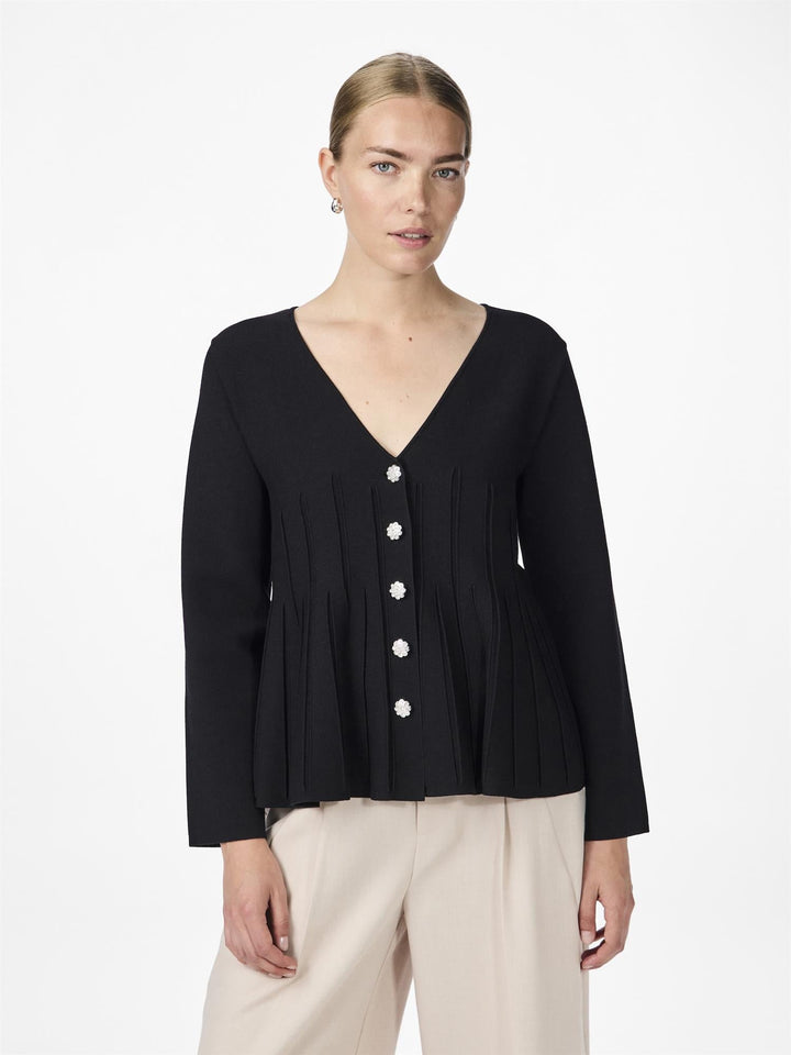 Yasmikka Ls Knit Cardigan Black | Genser | Smuk - Dameklær på nett
