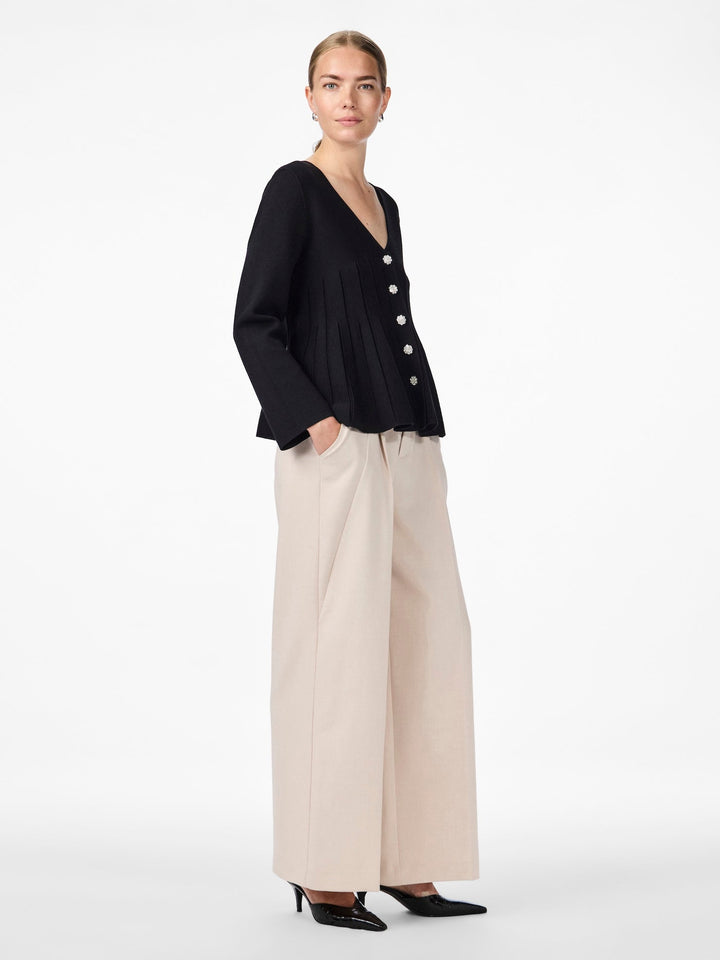 Yasmikka Ls Knit Cardigan Black | Genser | Smuk - Dameklær på nett