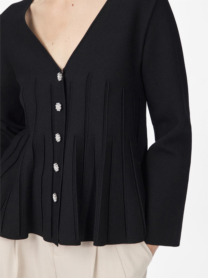 Yasmikka Ls Knit Cardigan Black | Genser | Smuk - Dameklær på nett