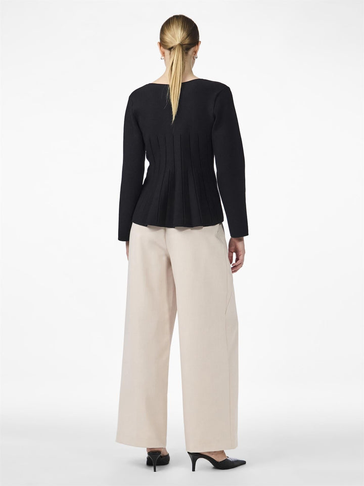 Yasmikka Ls Knit Cardigan Black | Genser | Smuk - Dameklær på nett