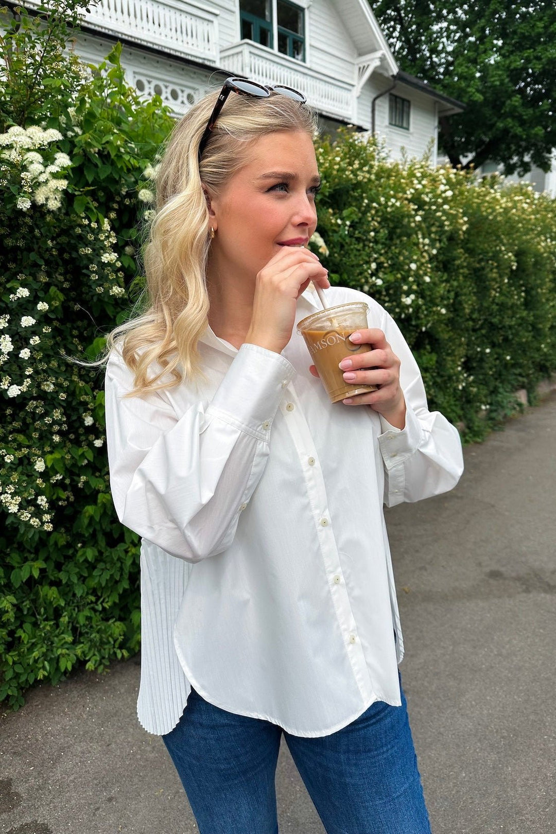 Yasmiroza Ls Shirt Star White | Skjorter og bluser | Smuk - Dameklær på nett