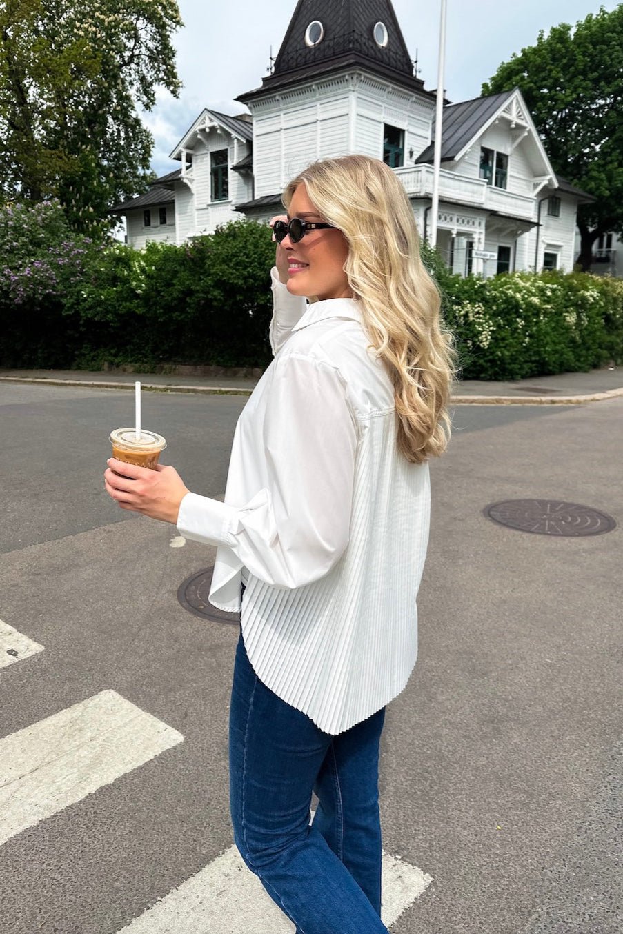 Yasmiroza Ls Shirt Star White | Skjorter og bluser | Smuk - Dameklær på nett