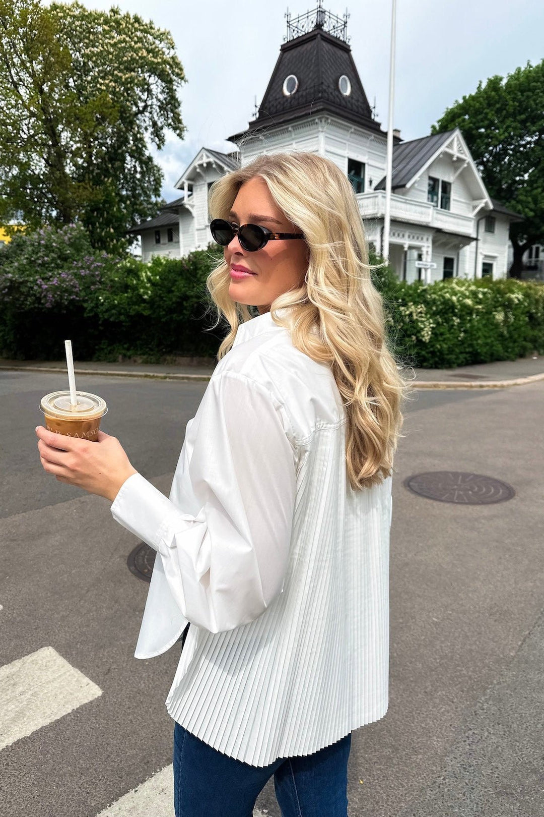 Yasmiroza Ls Shirt Star White | Skjorter og bluser | Smuk - Dameklær på nett