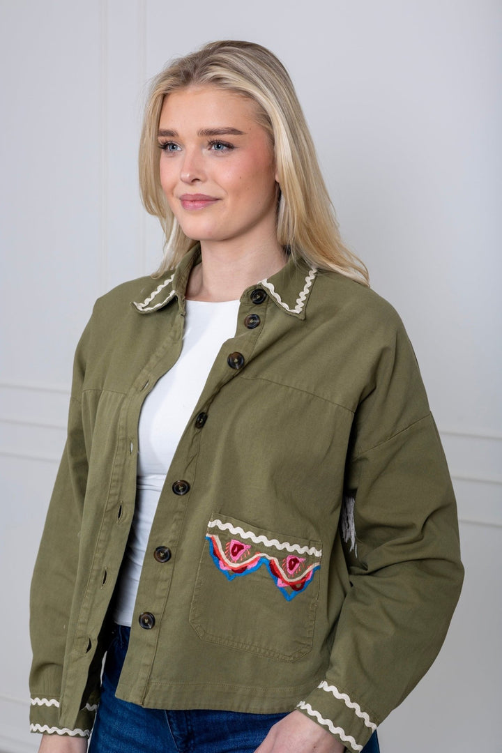 Yasmirra Embroidered Jacket Capulet Olive | Yttertøy | Smuk - Dameklær på nett