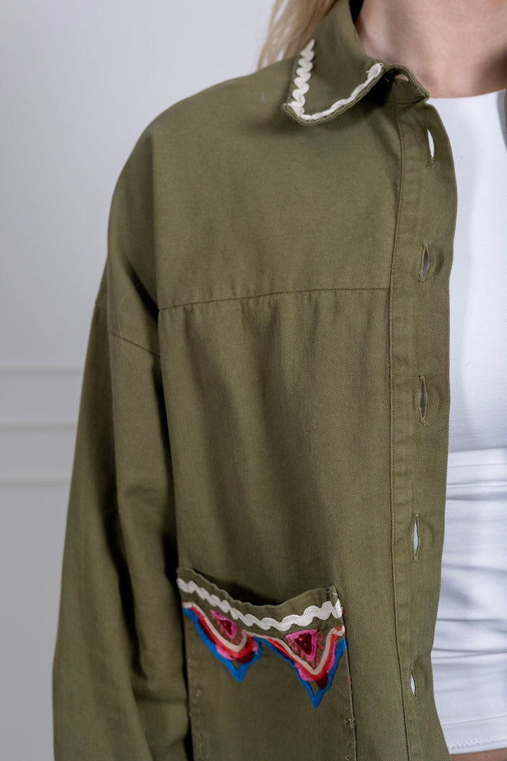 Yasmirra Embroidered Jacket Capulet Olive | Yttertøy | Smuk - Dameklær på nett