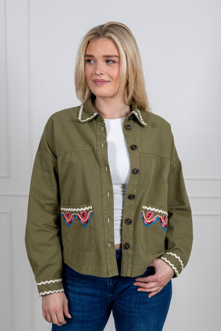 Yasmirra Embroidered Jacket Capulet Olive | Yttertøy | Smuk - Dameklær på nett