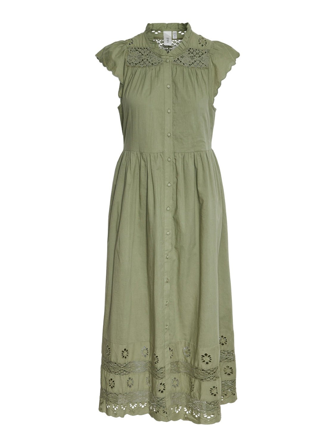 Yasolivia Ss Long Shirt Dress Oil Green | Kjoler | Smuk - Dameklær på nett