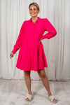 Yaspala Ls Shirt Dress  Raspberry Sorbet