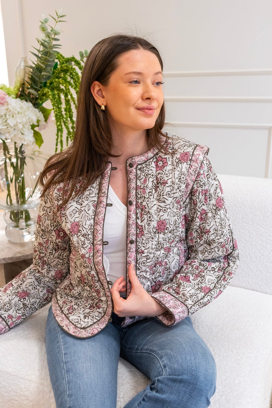 Yaspaula Ls Padded Jacket Star White Paula Print | Yttertøy | Smuk - Dameklær på nett
