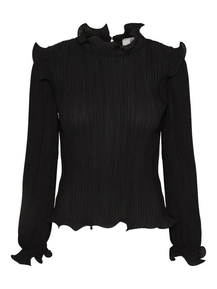 Yasphilina Ls High Neck Top Black | Topper | Smuk - Dameklær på nett