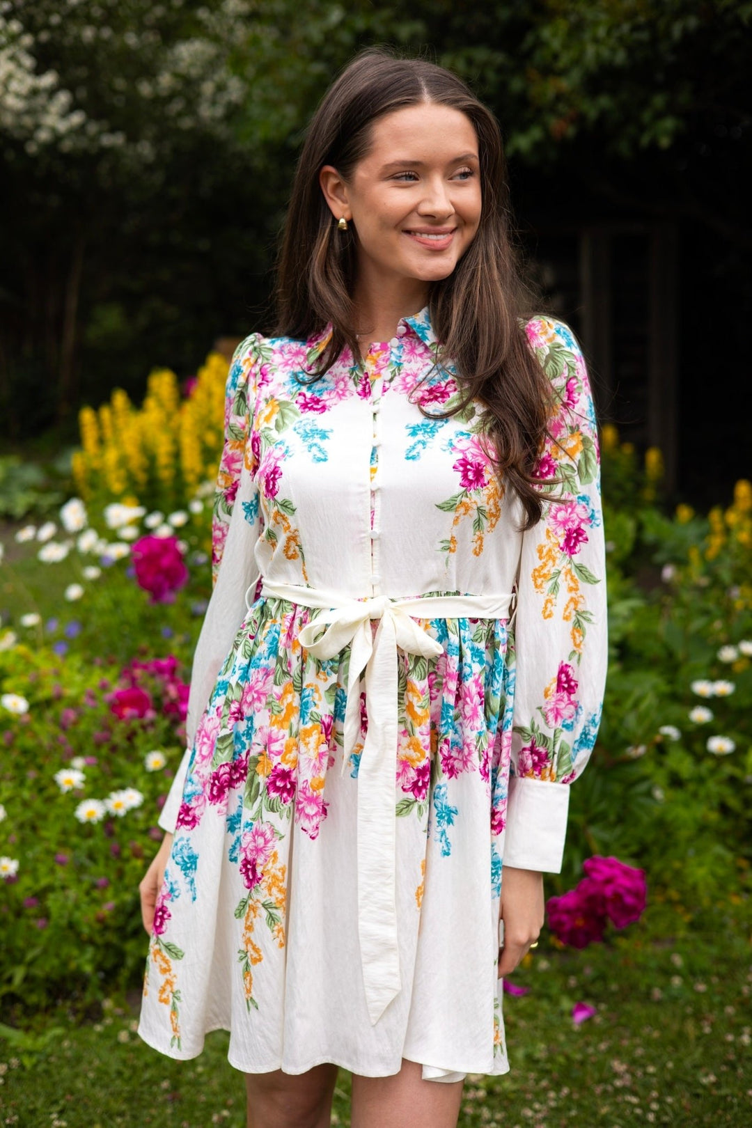 Yasrosie Ls Dress Birch Rosie Print | Kjoler | Smuk - Dameklær på nett
