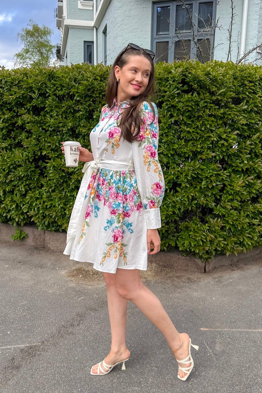 Yasrosie Ls Dress Birch Rosie Print | Kjoler | Smuk - Dameklær på nett
