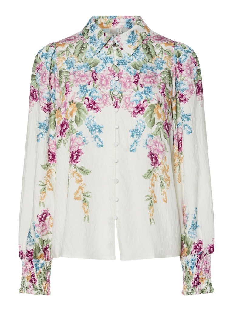 Yasrosie Ls Shirt Birch Rosie Print | Skjorter og bluser | Smuk - Dameklær på nett