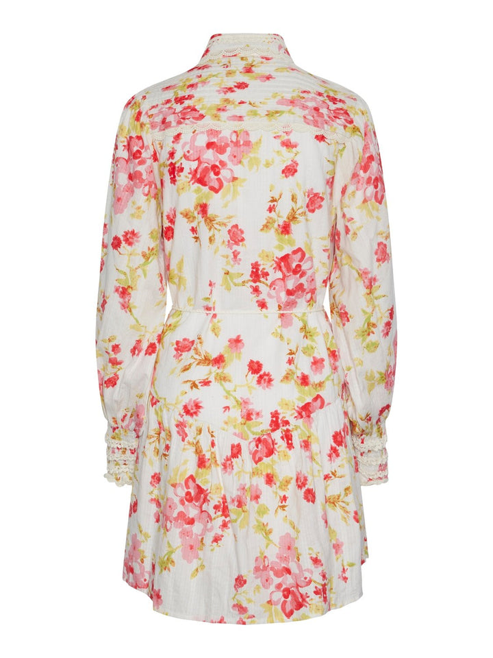 Yassomelli Ls Shirt Dress Fest Birch W. Red Flowers | Kjoler | Smuk - Dameklær på nett