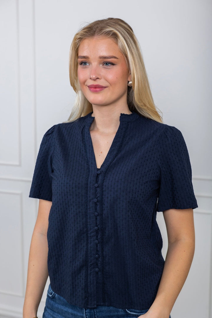 Yastia Ss Top Navy Blazer | Skjorter og bluser | Smuk - Dameklær på nett