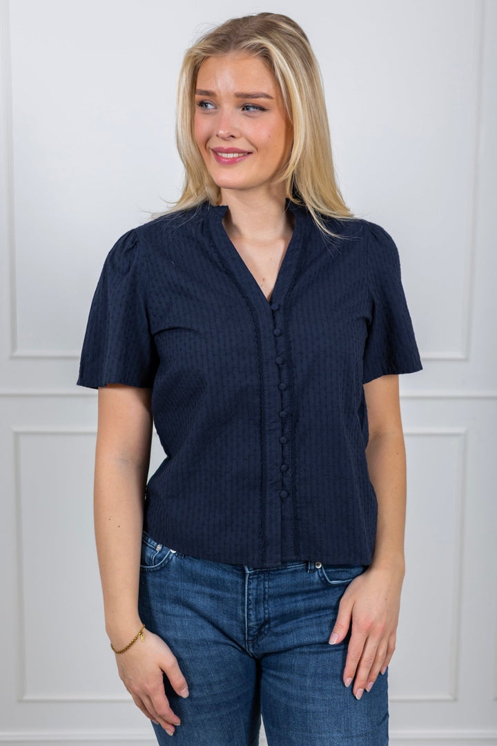 Yastia Ss Top Navy Blazer | Skjorter og bluser | Smuk - Dameklær på nett