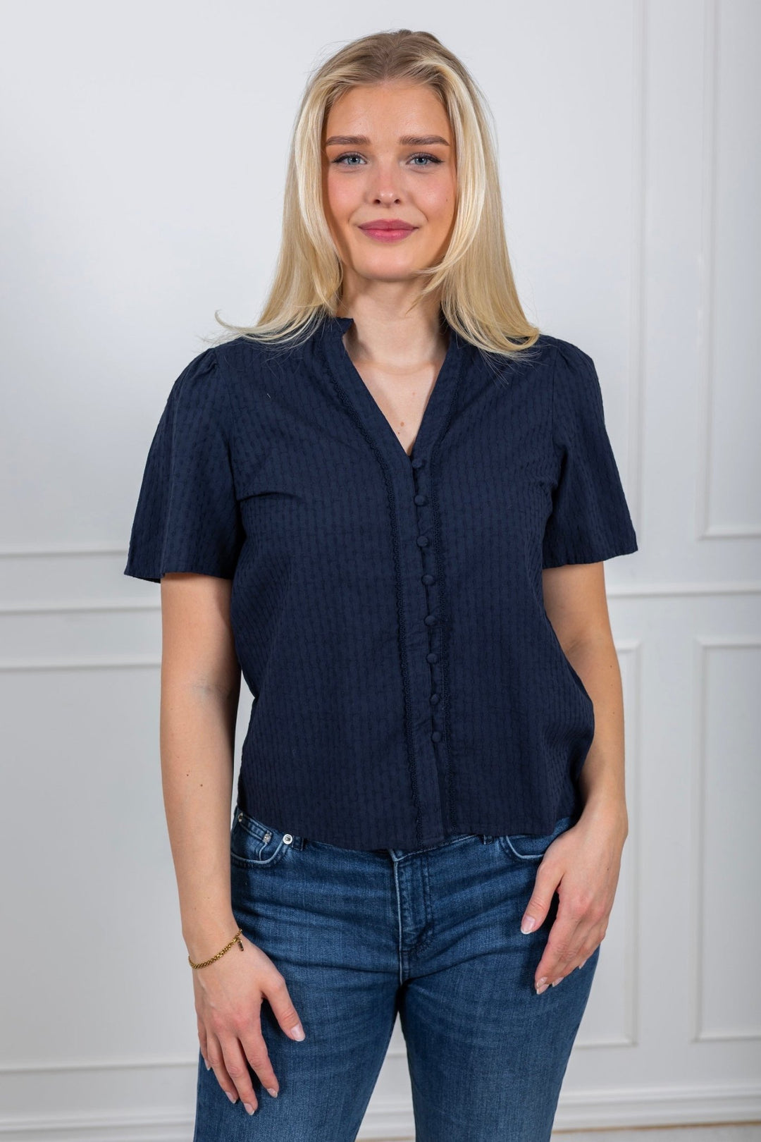 Yastia Ss Top Navy Blazer | Skjorter og bluser | Smuk - Dameklær på nett