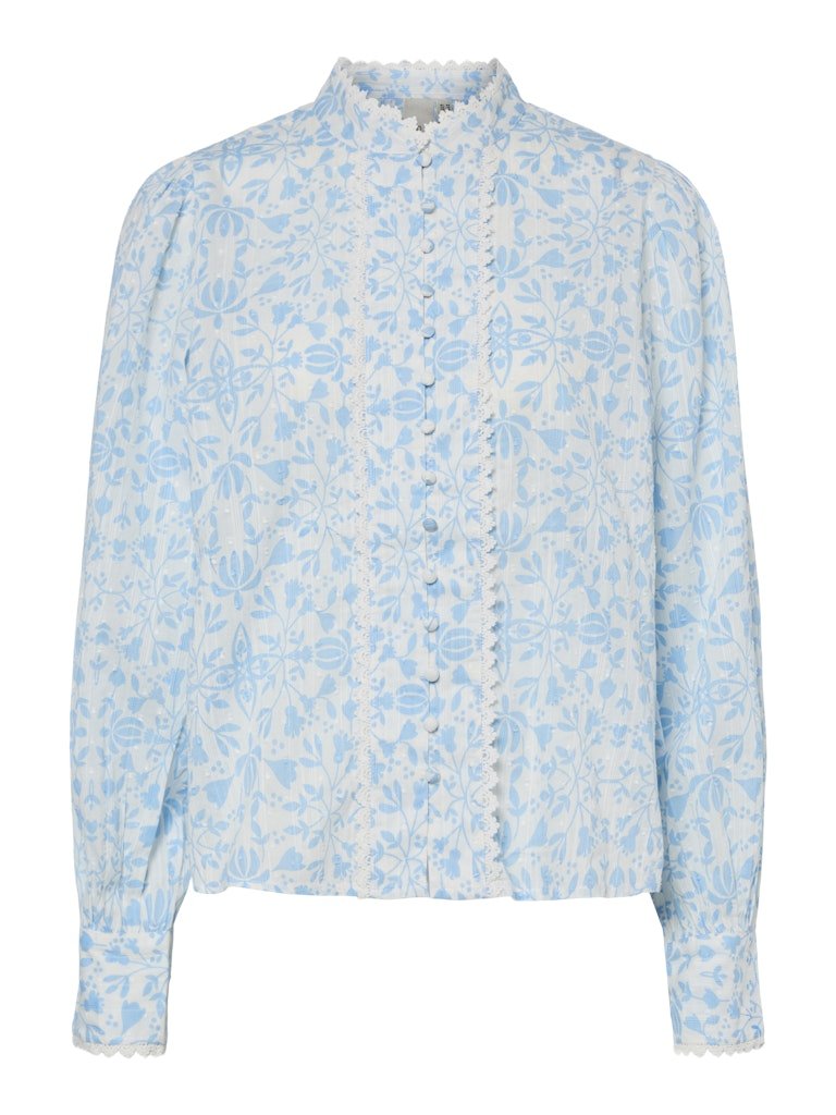 Yasvips Ls Shirt Clear Sky Vips Print | Skjorter og bluser | Smuk - Dameklær på nett