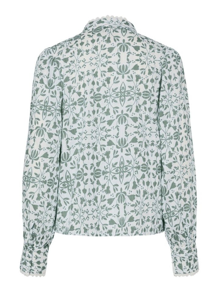 Yasvips Ls Shirt Iceberg Green Vips Print | Skjorter og bluser | Smuk - Dameklær på nett