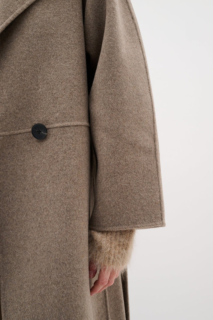 Yillaiw Long Coat Sandy Grey Melange | Yttertøy | Smuk - Dameklær på nett