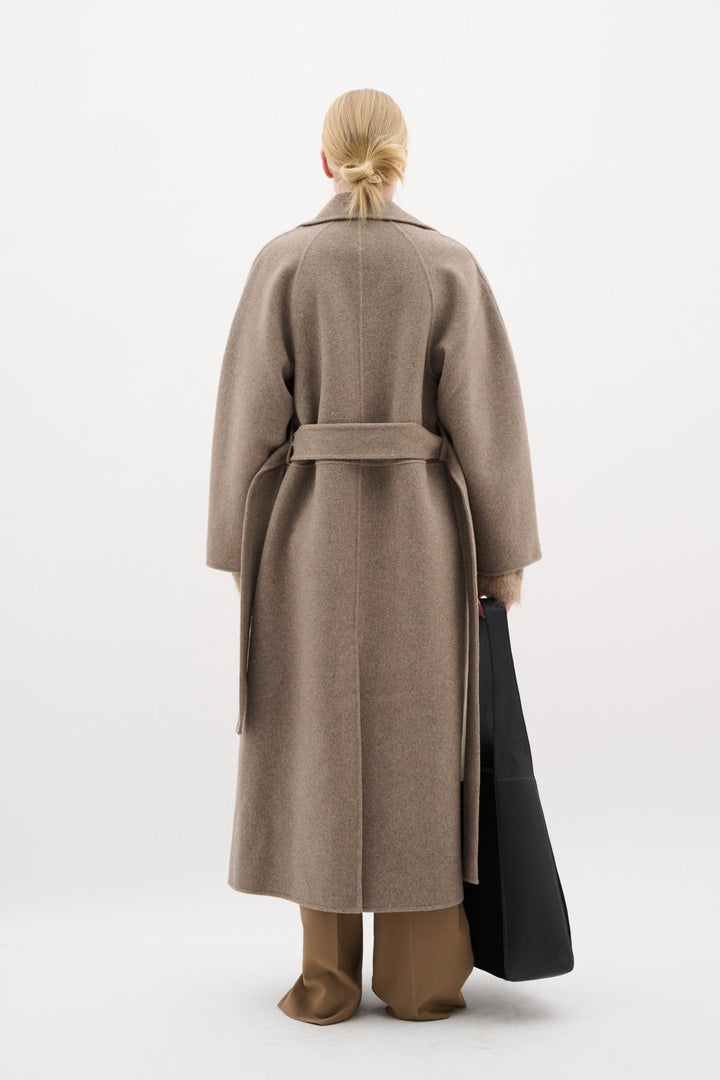 Yillaiw Long Coat Sandy Grey Melange | Yttertøy | Smuk - Dameklær på nett