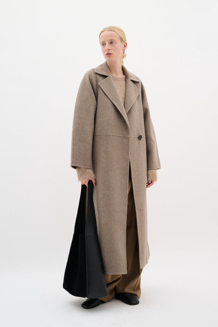 Yillaiw Long Coat Sandy Grey Melange | Yttertøy | Smuk - Dameklær på nett