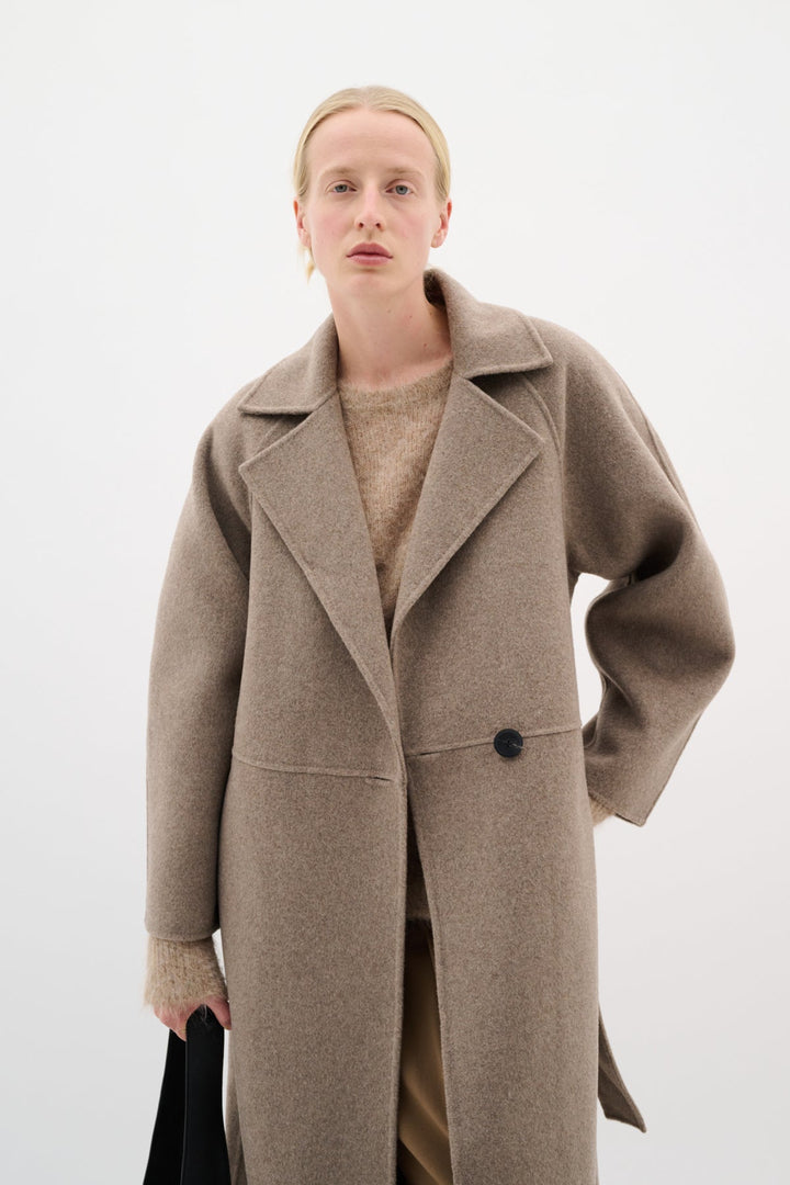 Yillaiw Long Coat Sandy Grey Melange | Yttertøy | Smuk - Dameklær på nett