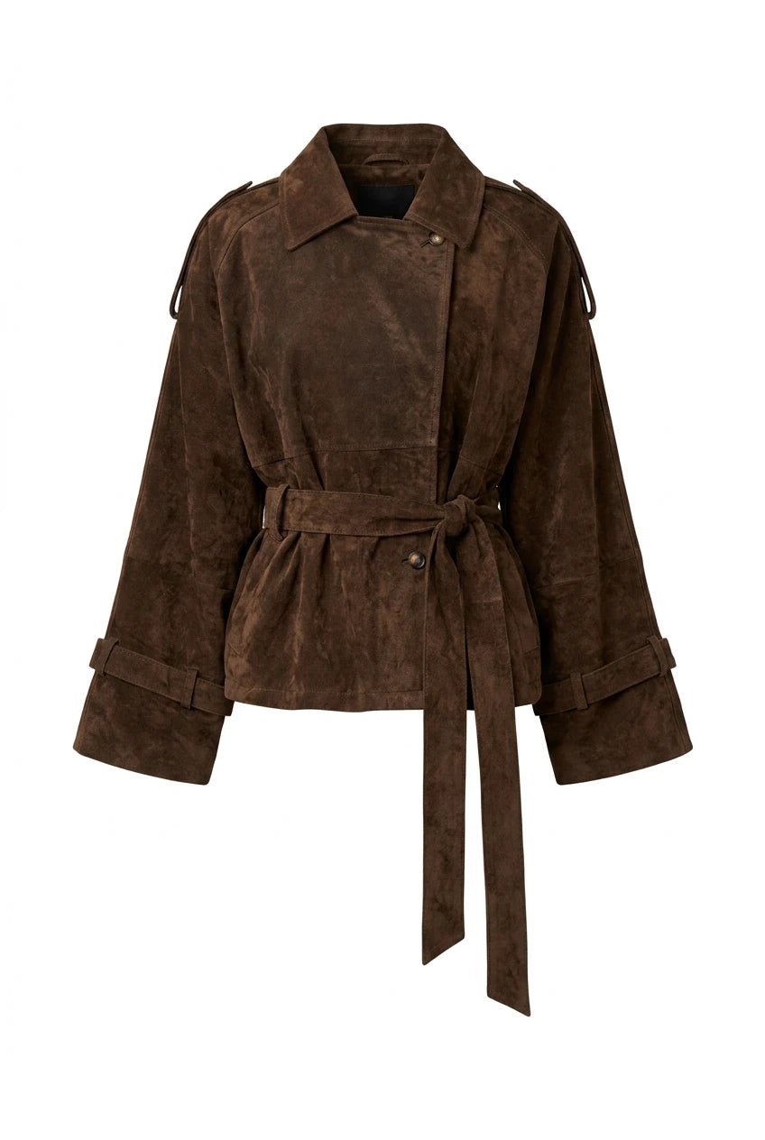 York Cropped Trench Coat Brown | Yttertøy | Smuk