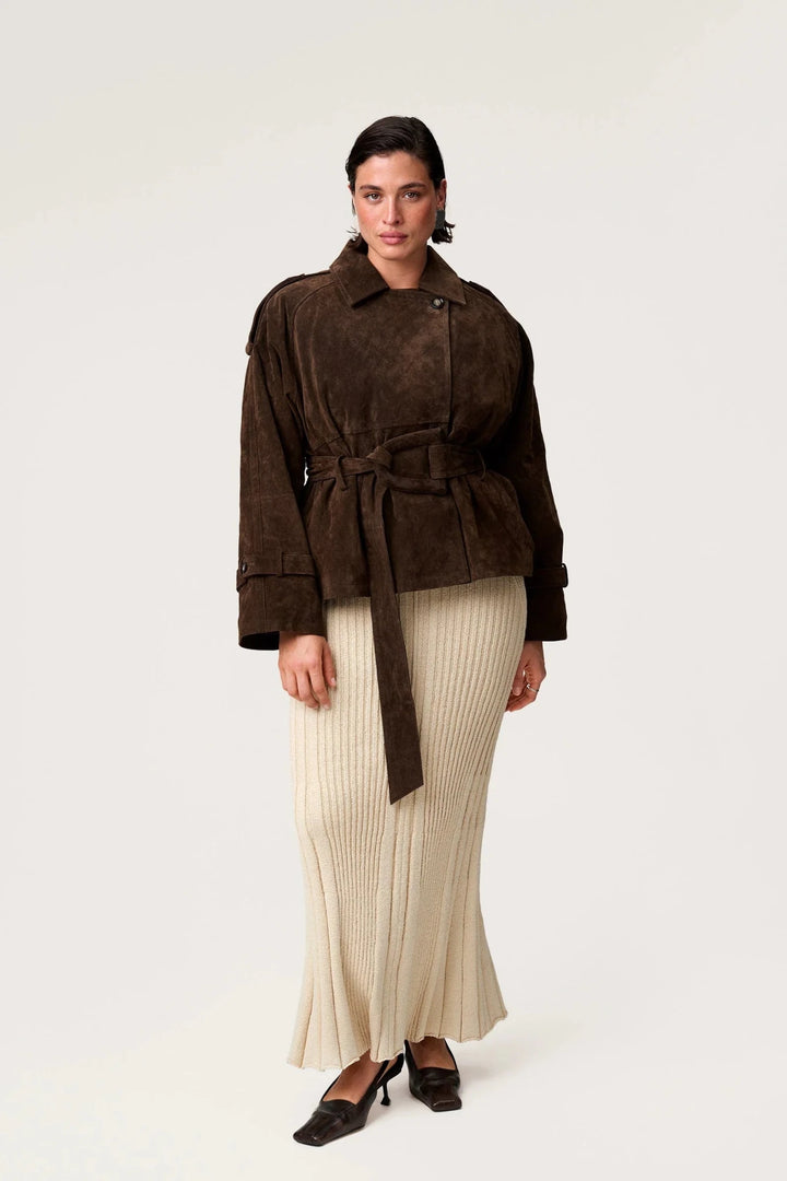 York Cropped Trench Coat Brown | Yttertøy | Smuk