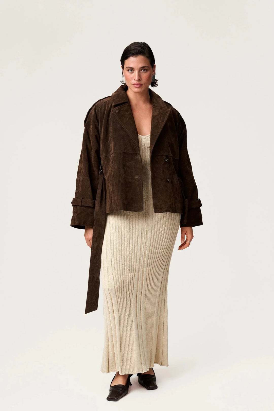 York Cropped Trench Coat Brown | Yttertøy | Smuk