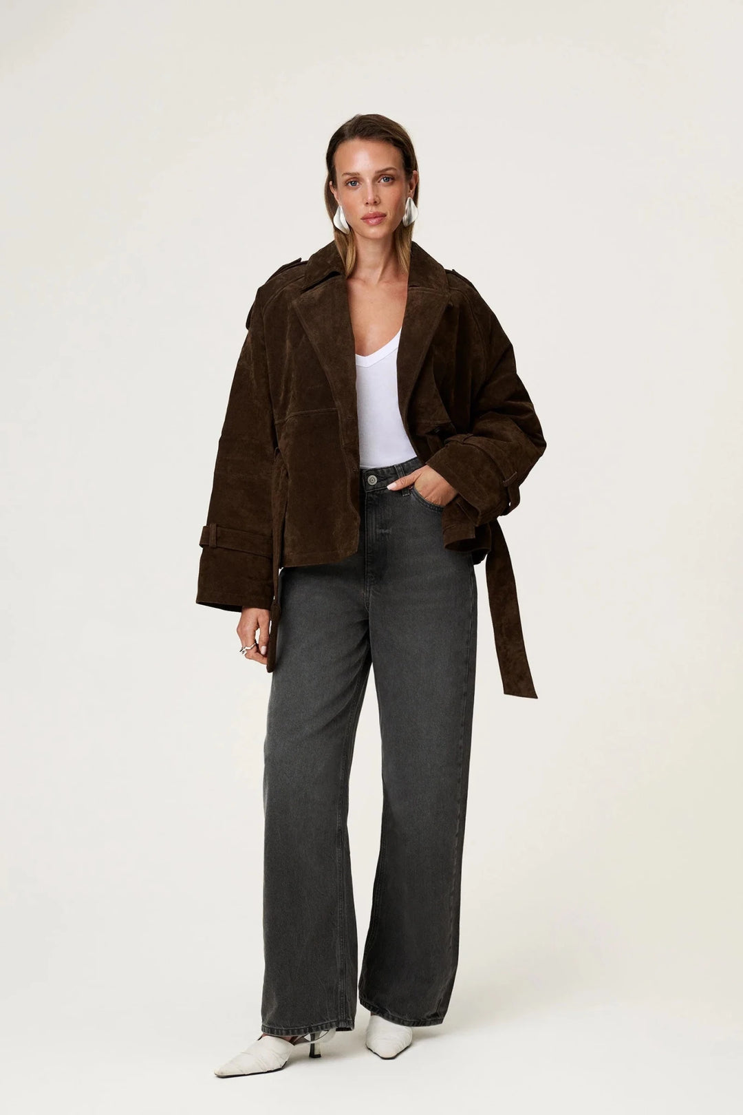 York Cropped Trench Coat Brown | Yttertøy | Smuk