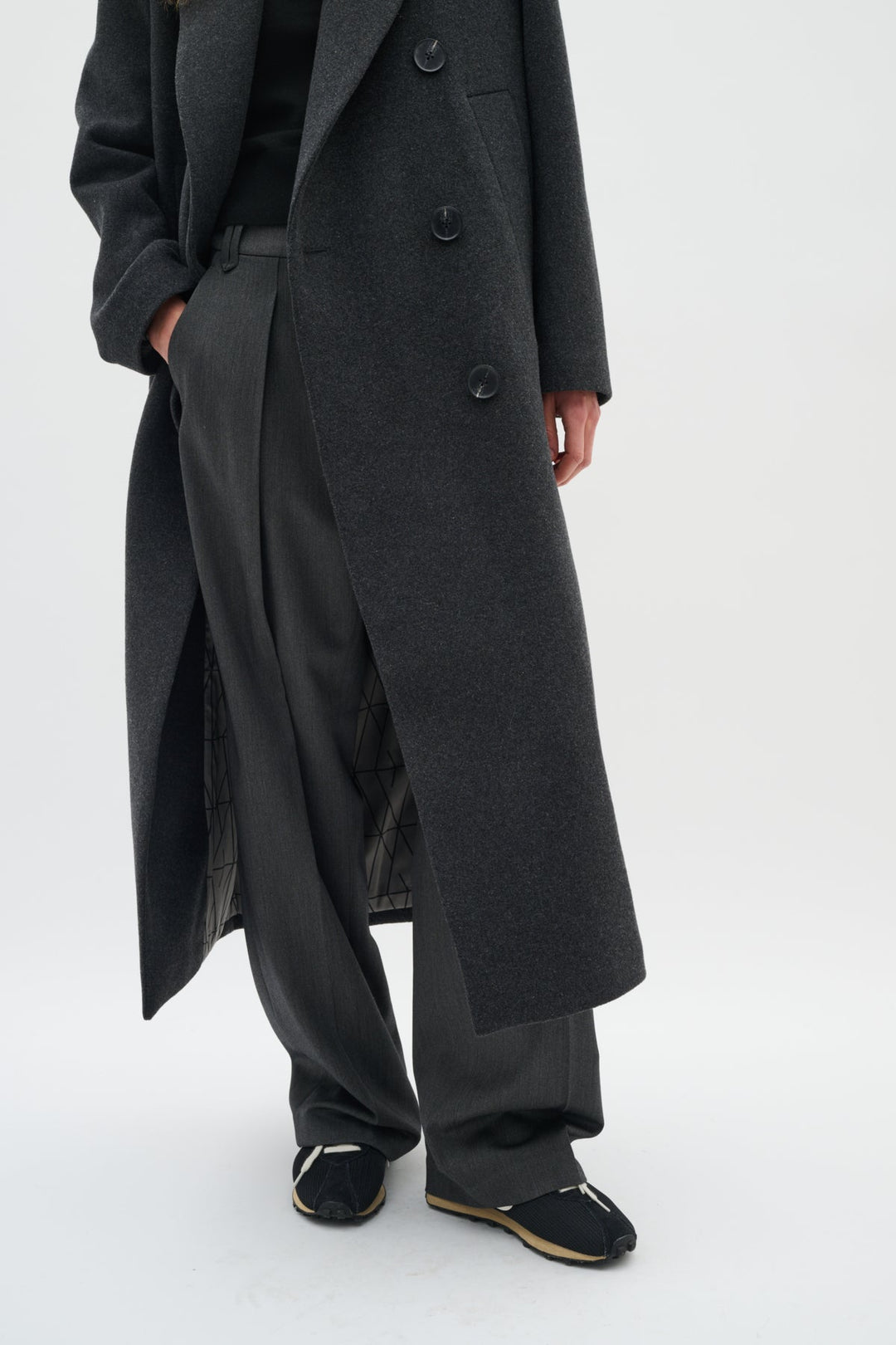 Yunahiw Long Coat Dark Grey Melange | Yttertøy | Smuk - Dameklær på nett