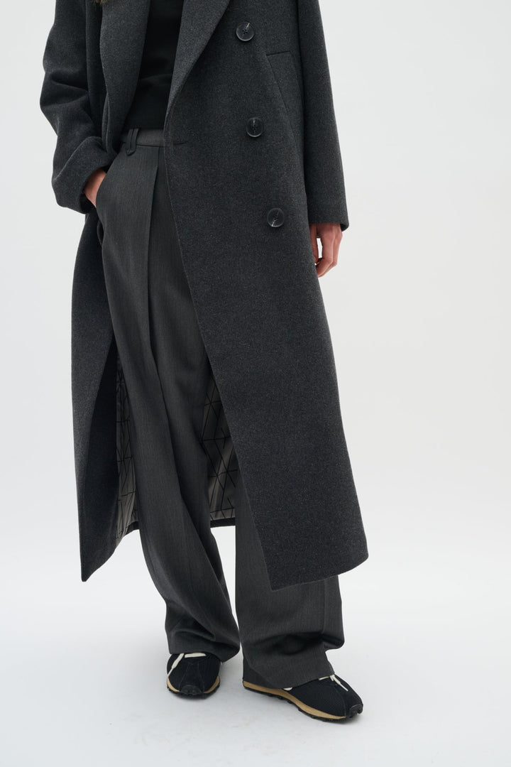 Yunahiw Long Coat Dark Grey Melange | Yttertøy | Smuk - Dameklær på nett