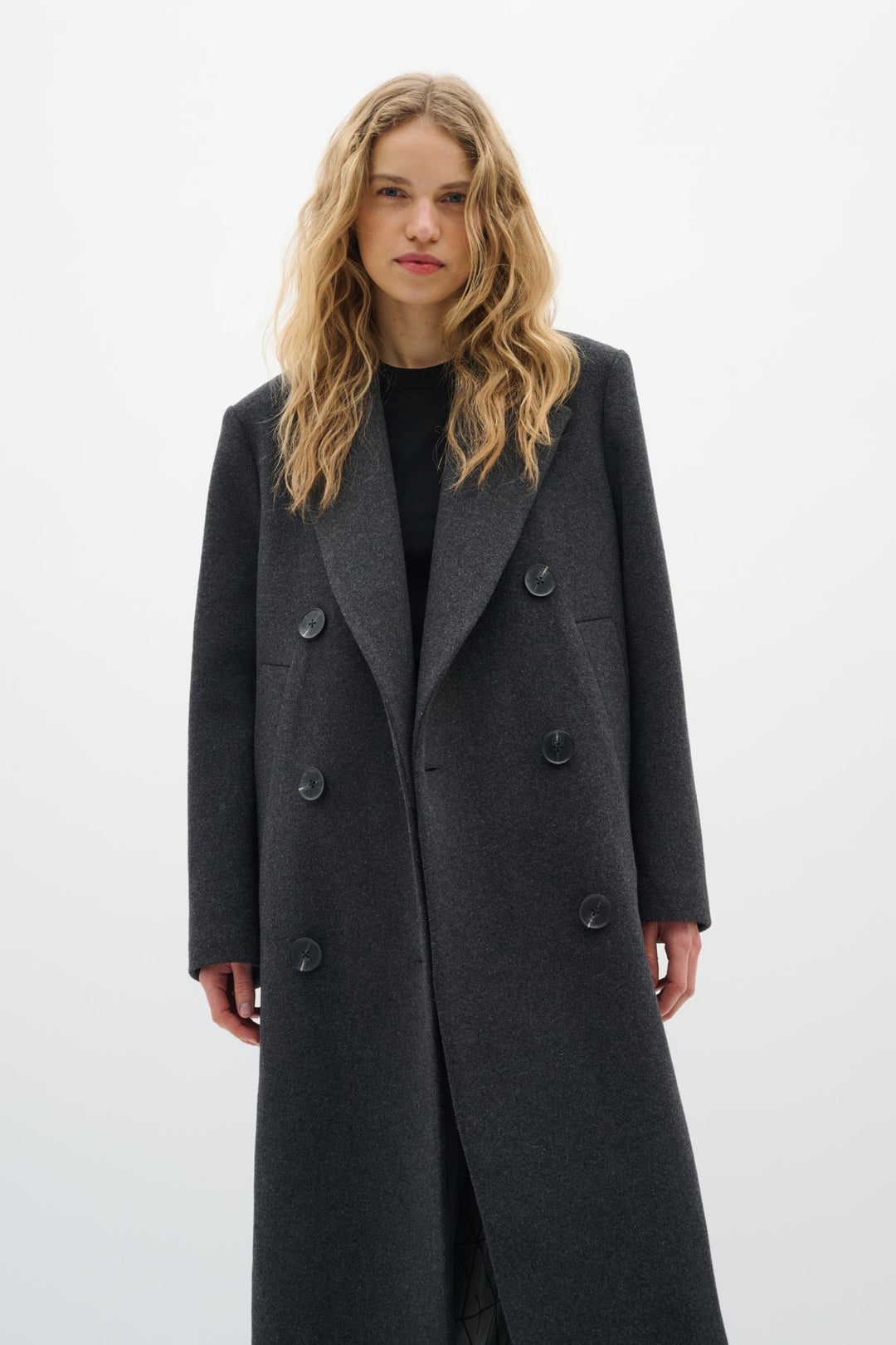 Yunahiw Long Coat Dark Grey Melange | Yttertøy | Smuk - Dameklær på nett