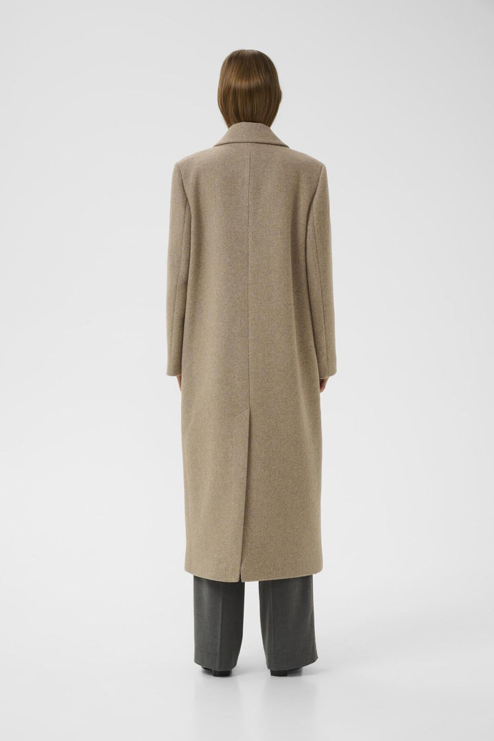 Yunahiw Long Coat Sandy Grey Melange | Yttertøy | Smuk - Dameklær på nett