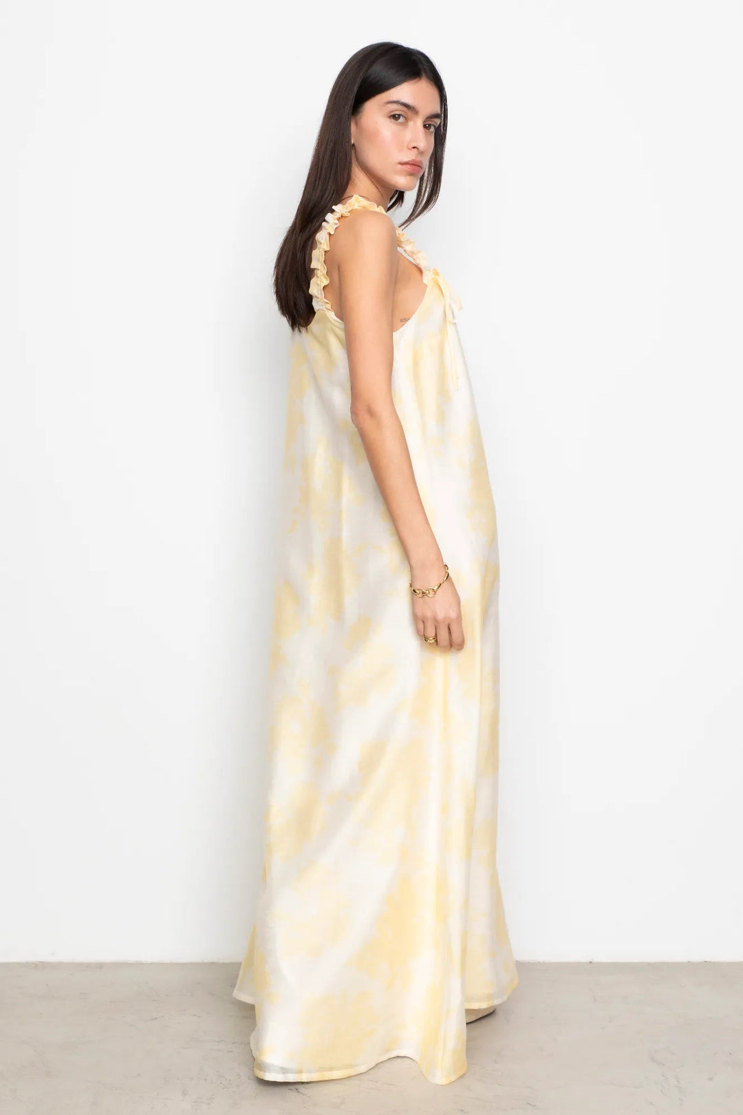 Zaha Dress Yellow Floral Print | Kjoler | Smuk