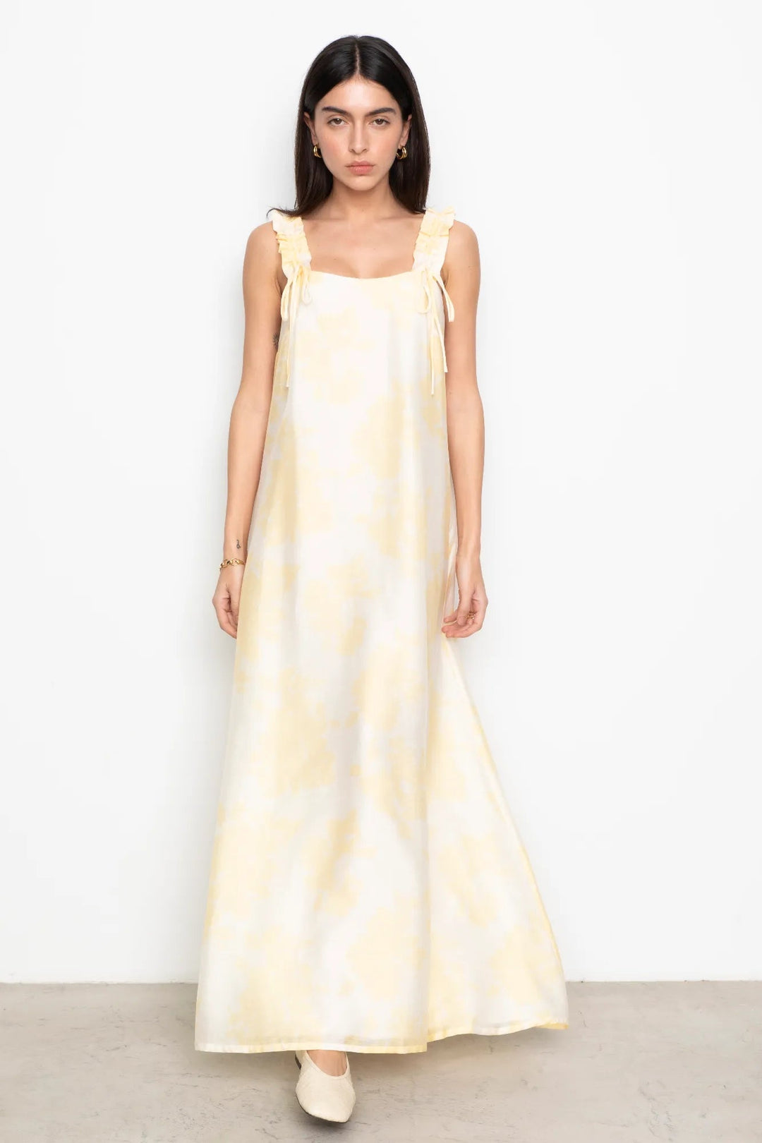Zaha Dress Yellow Floral Print | Kjoler | Smuk