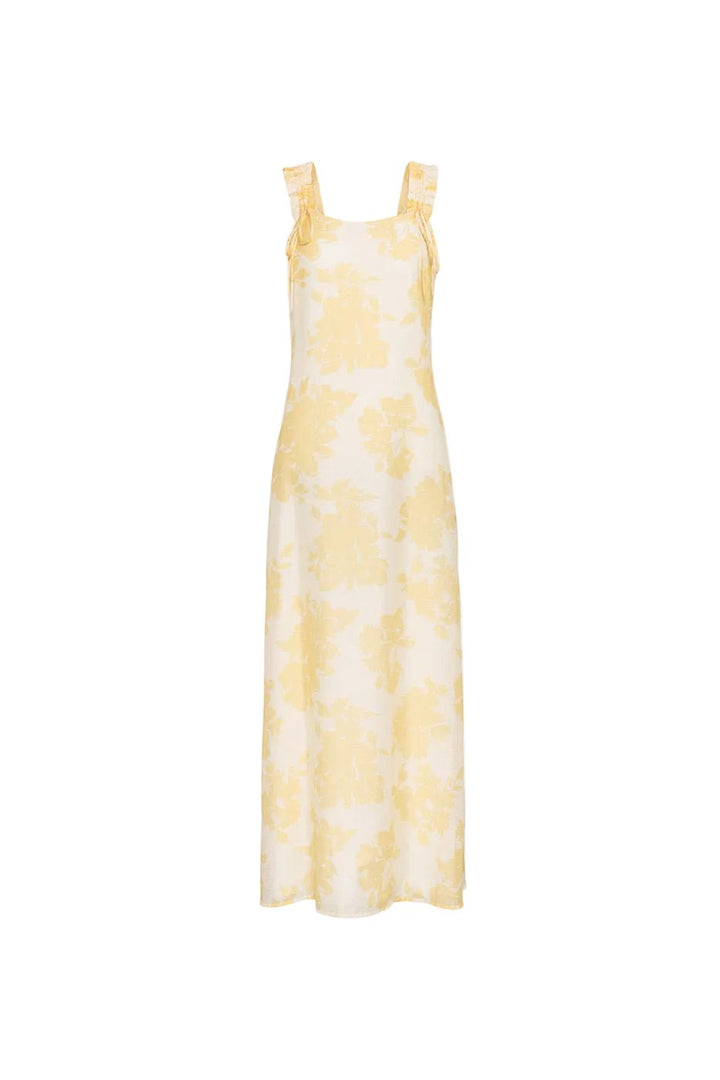 Zaha Dress Yellow Floral Print | Kjoler | Smuk