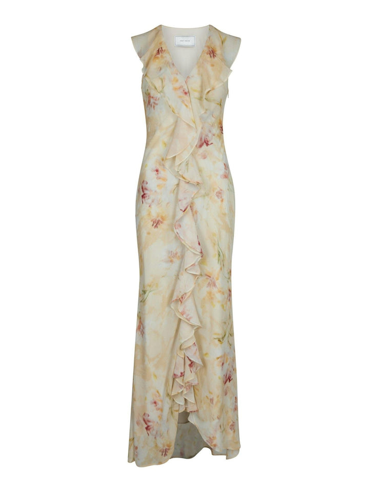 Zella Chiffon Print Dress Dusty Yellow | Kjoler | Smuk