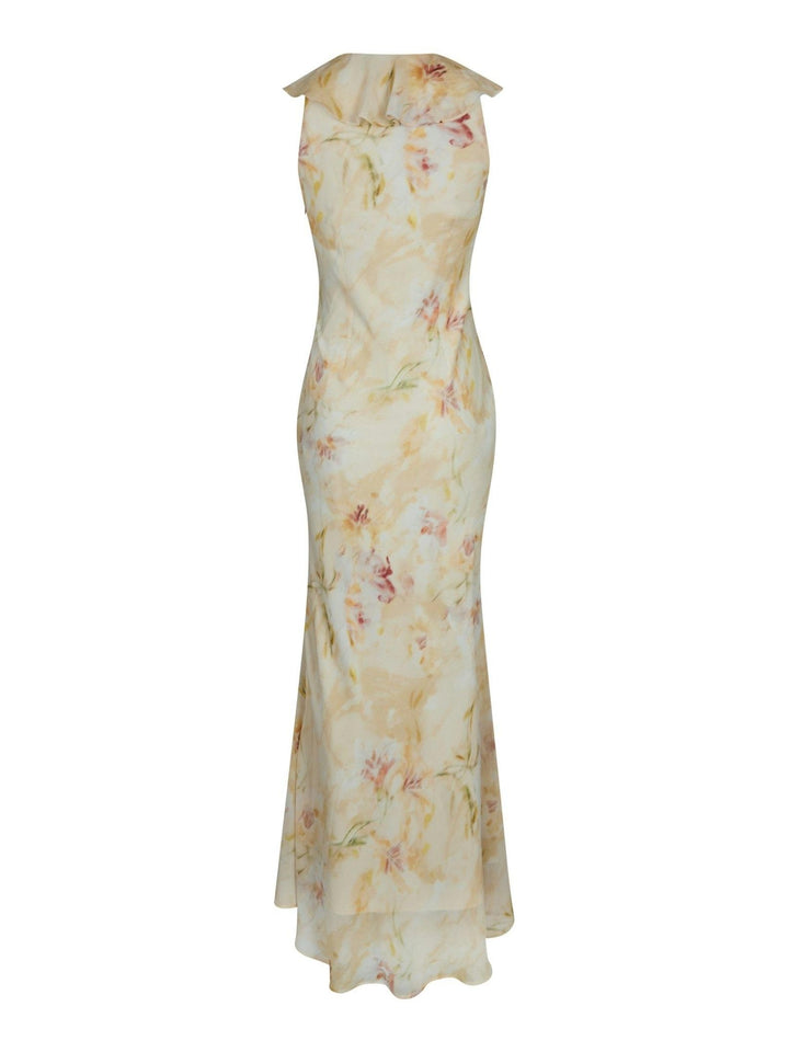 Zella Chiffon Print Dress Dusty Yellow | Kjoler | Smuk